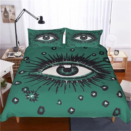 Tearing Eyes Bedding Set Bedroom Decor Green Quilt Cover Hypoallergenic Cartoon Duvet Cover with Pillowcase Dropshipping