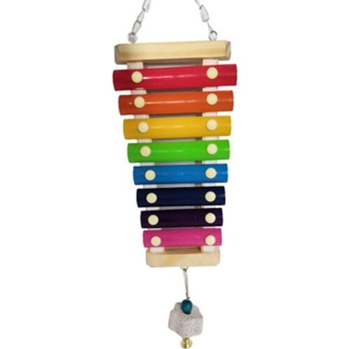 Chicken Xylophone Toy for Hens Suspensible Chicken Toys with 8 Metal Key of Grinding Stone for Chicken Coop Pecking Toys