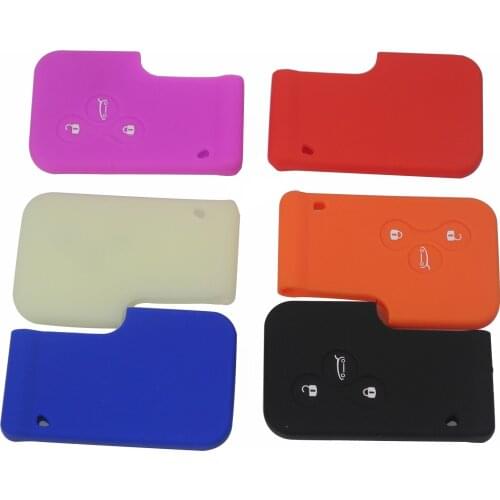 Kutery 10PCS Silicone Rubber Colorful Remote Car Key Case Cover 3BTN For Renault Megane Clio Scenic Grand Protection Replacement