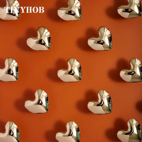 Heart Shape Brass Dresser Knobs Drawer Pulls Handles Cabinet Door Knob Handle Gold/Bright Chrome Kitchen Hardware Pull