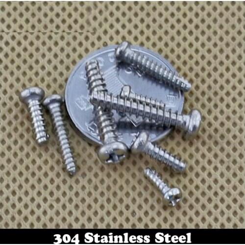 M2 M2*4 M2x4 M2*5 M2x5 M2*6 M2x6 304 Stainless Steel ss PT Phillips Cross Recessed Round Head Thread Cutting Self Tapping Screw