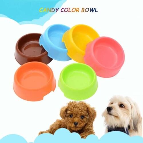 Dog Bowl Candy Color Bowl for Small Mudium Dogs Feeder Water Food Container Puppy Light Bowl Pet Bowl Plastic