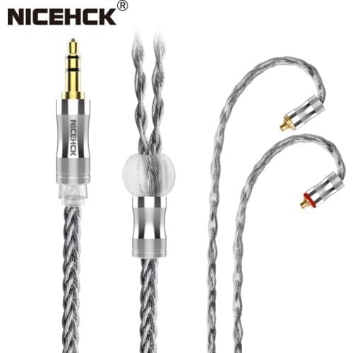 NiceHCK DarkJade 8 Strand Graphene Silver Plated OCC Earphone Cable Litz 3.5/2.5/4.4mm MMCX/0.78mm 2Pin For MK3 LZ A7 KXXS CIEM