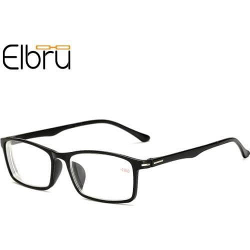 Elbru Ultralight Anti-blue Light TR90 Small Frame Student Myopia Glasses Women&Men Square Frame Nearsighted Eyeglasses
