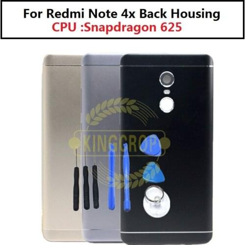 For Xiaomi Redmi Note 4X Original Black/Gray/Gold Back Battery Housing Door Cover Back Cover Case With Power Volume Button