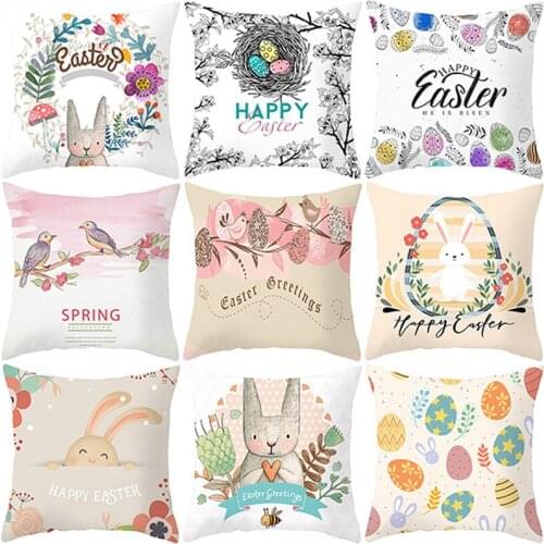 Easter Throw Pillow Case Club Rabbit Egg Decoration Pilowcase Popular Household Bed Products Throw Printing Pattern Pillow Cover