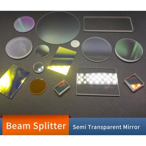 Semi-Transparent Semi Reflective Mirror Beam Splitting Spectroscope 45 Degree Incidence The Size and T:R Ratio Can be Customized