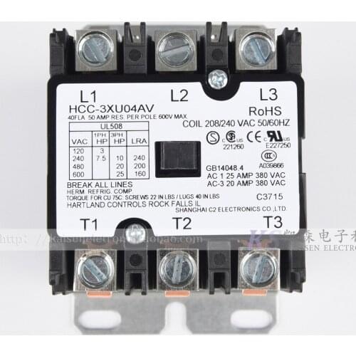 Supply 208V-240V 40A HCC-3XU04AV American AC contactor for commercial fryer