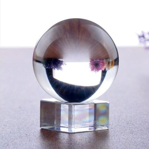 With Remove Stand Clear 40/50/60/70/80mm Crystal Ball Round Glass Artificial Crystal Healing Sphere For Home Wedding Decoration