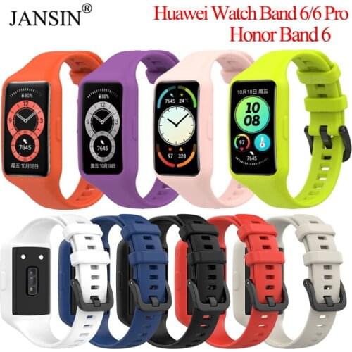 For Huawei Band 6 Pro Strap Integral Case With Silicone band Strap for Huawei band 6 Wristband Bracelet For Honor Band 6 Correa