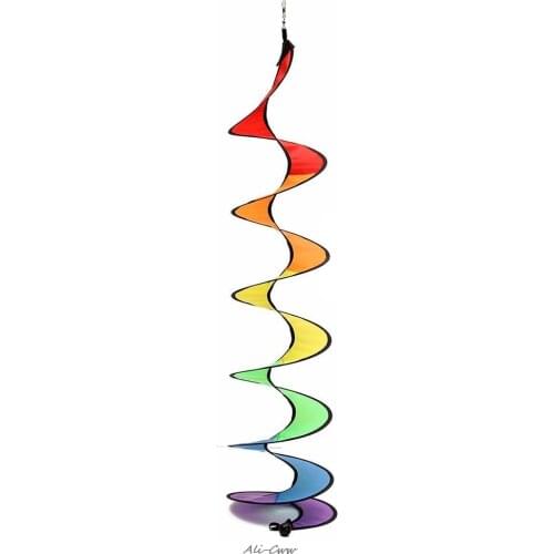Foldable Rainbow Spiral Windmill Wind Spinner Camping Tent Home Garden Decor Hot