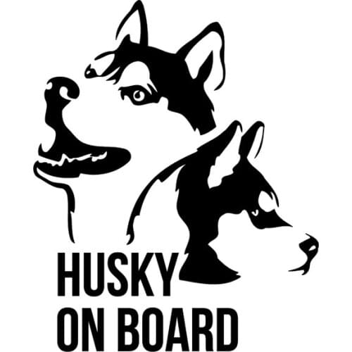 Hot Interesting Car Sticker HUSKY ON BOARD DOG Motorcycle Decals Vinyl PVC 18cm*15cm Motorcycle Bumper KK Decal