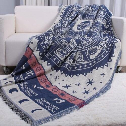 Constellation Pattern Knitted Sofa Towel Blanket Cover Thread Blanket Living Room Bedroom Rug Soft Carpet Bedspread Tablecloth