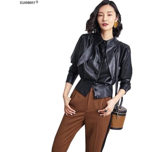 XUANMAY Womens Winter Leather Jackets