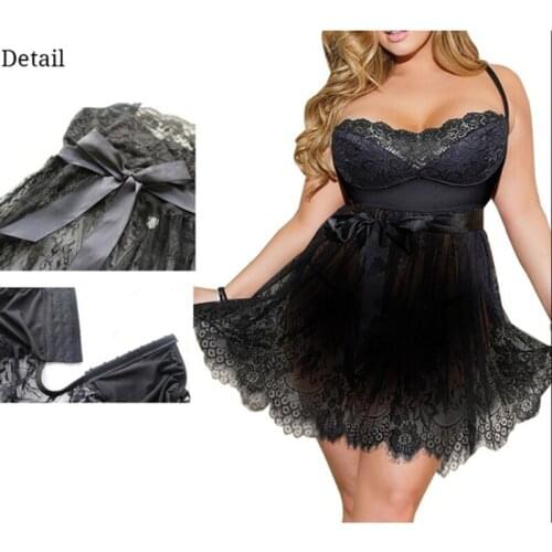 Women Sexy Charming Lace Sleepwears Underwear Nightgown Sexy Ladies Lingerie Pyjamas For Ladies Plus Size