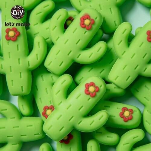 10/20/50pcs Baby Teether Teething Necklace Toy Mini Cactus Nursing Tiny Rod Wholesale Dropshipping DIY Baby Pendant Lets Make