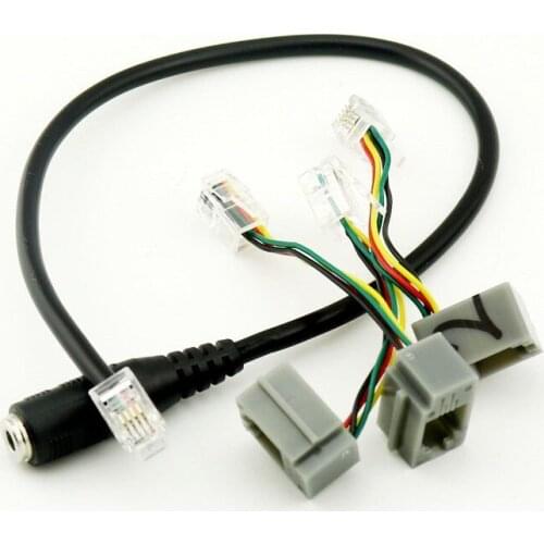 10pcs 3.5mm Female Jack to 4P4C RJ9 Male Headset Phone Audio Adapter Converter Cable 30cm