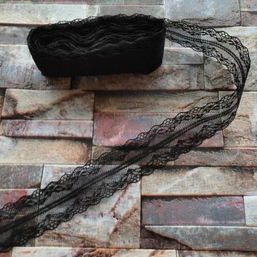 10 yards 35 mm width Black bilateral lace ribbon For Sewing Decoration DIY jewelry decoration Clothing Accessories