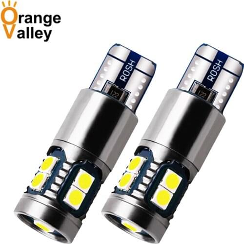 2PCS T10 W5W Super Bright 9 SMD 3030 LED Car Interior Reading Dome Light Marker Lamp 168 194 LED Auto Wedge Parking Bulbs