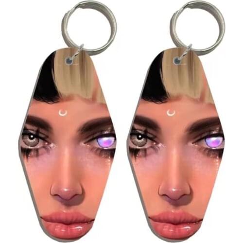 Plastic Acrylic Motel Key Chain Custom Logo Promotional Printing Hot Stamping Logo Hotel Keychain