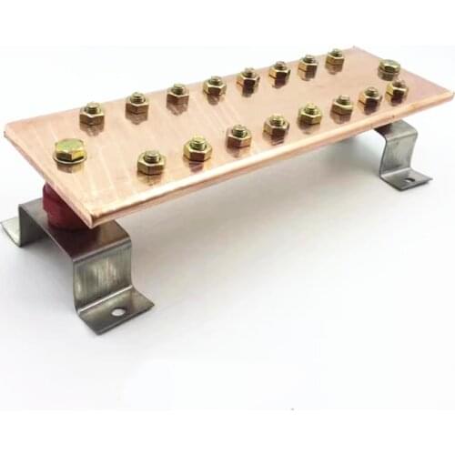4*60*300 T2 Red Copper Grounding Busbar Equipotential Terminal Copper Bar Row
