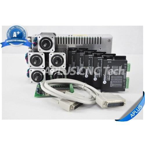 5-Axis NEMA 17 0.9 Degree Stepper Motor 59.5oz-in 2.3A & Driver DM422C & 24V Power Supply Kit