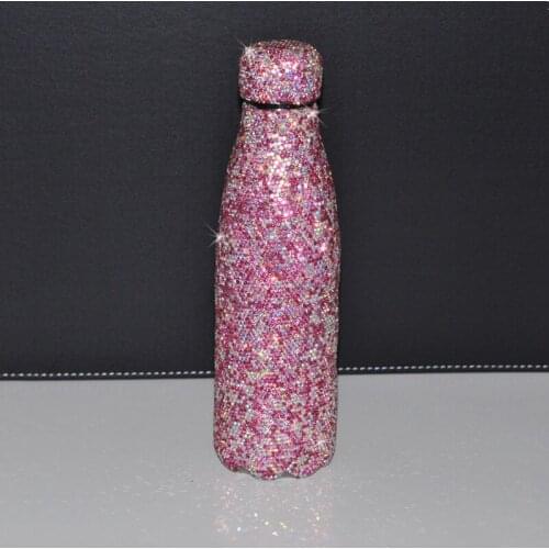 Diamond thermos coffee cup tea large capacity tumbler vacuum bottle shiny portable stainless steel lovely fairy water bottle
