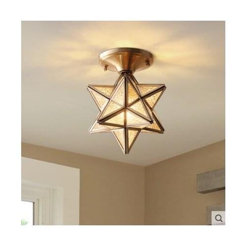 American copper aisle ceiling lamp creative personality star light simple home corridor porch home balcony lighting