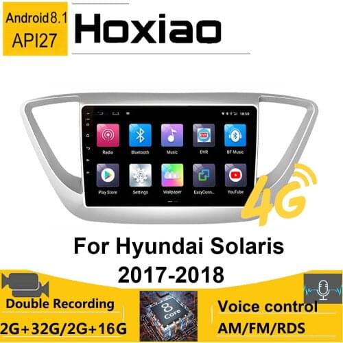 2G+16G 32G Android 8.1 Car Radio 2 Din For Hyundai Solaris 2 Verna 2017 2018 AM RDS WIFI GPS Navigation Multimedia Audio Player