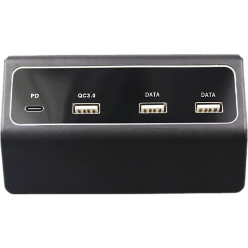 Car Charger 4 In 1 USB Hub for Tesla Model3 Model Y Center Console USB Dongle Splitter with PD QC3.0 Dual USB Ports