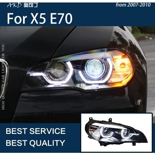 AKD Car Styling for X6 E71 Headlights 2007-2013 E71 LED Headlight Head Lamp Angel Eye DRL Signal Lamp Hid Auto Accessories
