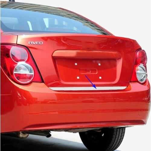 For Chevrolet AVEO 2011-2014 stainless steel Rear trunk door Decorative strip Tailgate Decorative strip Car styling