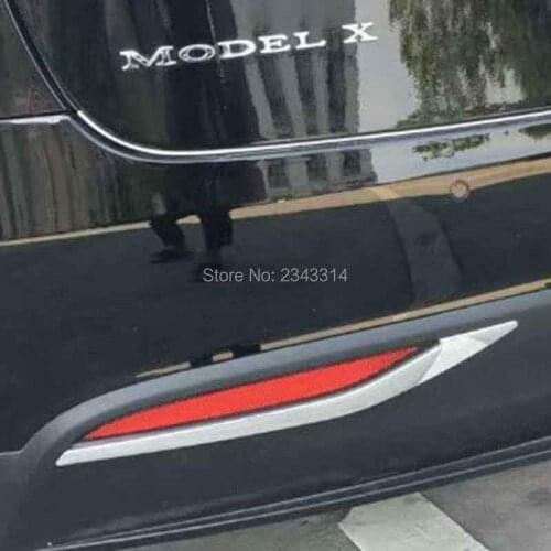 For 2017 2018 2019 Tesla Model X ABS Chrome Rear Fog Light Lamp Cover Tail Foglight Frame Trim Protector Exterior Car Styling