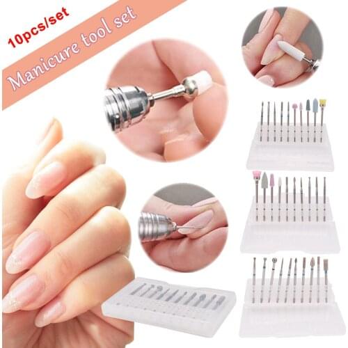 Electric Manicure Machine Nail Drill Bits Cutter Diamond File Gel Polish Set