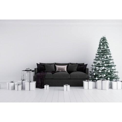 Christmas Decor Backdrop Christmas Tree Gift Box Sofa Backdrop New Year Xmas Party Decoration Newborn Portrait Photo Booth Props