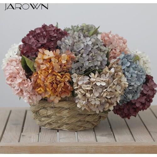 Artificial Hydrangea Silk Flower 1 big flowerBouquet Fleur Artificielle Flores Arrange Table Wedding Home Decor Party accessory