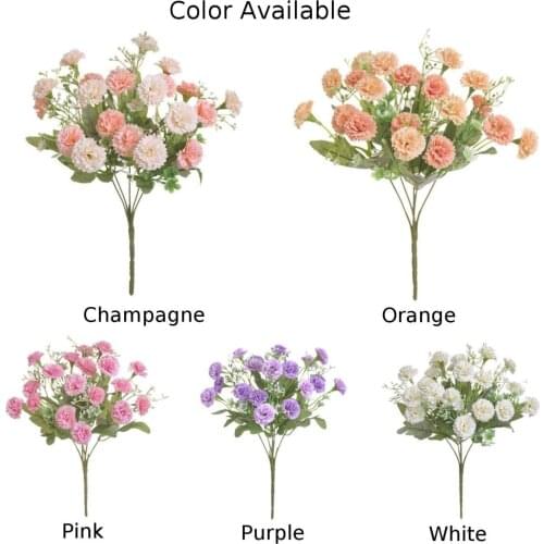 Carnation Simulation Flower 20 Heads/Bouquet Lilac Flower Head Home Decor Carnation Wedding Road Guide Artificial Flower