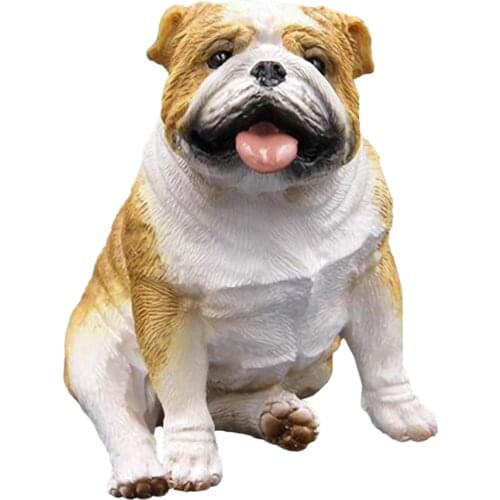 JJM British Bulldog Dog Pet Figure Canidae Animal Car Decoration Collector Toy