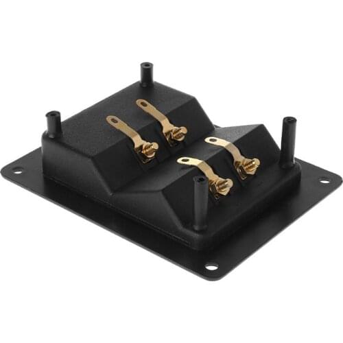 Terminal Cup Connector 266 Parts Express Binding Posts Gold Banana Jacks Recessed Bi-Amp Speaker Box Black