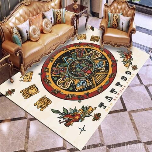 Egypt Maya Ancient Civilization Rug Play Crawl Floor Mat New Year Gift Large Mats for Bedroom Living Room Kitchen Outdoors Rug