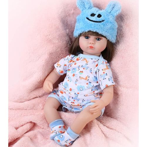 NEW 42CM Baby Reborn Doll 17 Inch Realistic lifelike Newborn Babies Doll Toy For Girls Toddler Blue Eyes Reborn Birthday Present