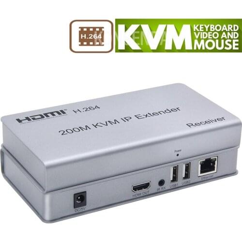 H.264 HDMI KVM Extender Over IP RJ45 Ethernet Network KVM Extender HDMI 200M Over UTP/STP KVM Extender CAT6 USB Keyboard Mouse