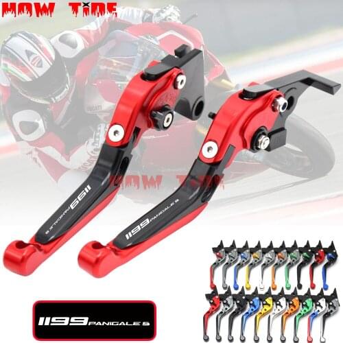Laser Logo(1199 Panigal) Red&Titanium CNC Motorcycle Brake Clutch Levers For Ducati 1199 Panigale/S/Tricolor 2012 2013 2014 2015