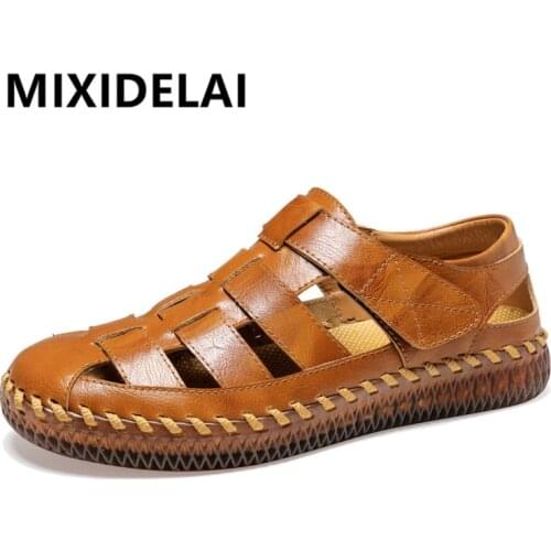 Hot Sale Mens Sandals Summer Mens Handmade Sandals Fashion Leather Mens Footwear Outdoor Soft Mens Wading Shoes Mens Shoes