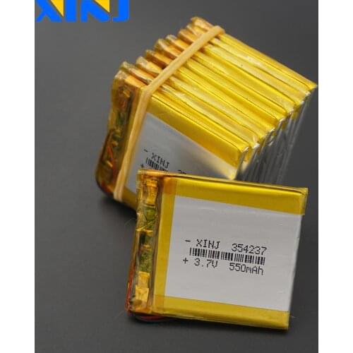 XINJ 10pcs 3.7V 500 mAh lithium polymer battery li po cell 354237 For smart watch MP4 music player DVC Camera driving recorder