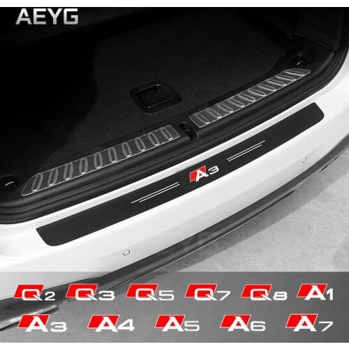 Car Trunk Carbon Fiber Sticker For Audi A1 8X A3 8p 8v A4 b5 b6 A5 B8 B9 A6 A7 Q2 Q3 Q5 Q7 Q8 2020 Decals Vinyl Auto Accessories