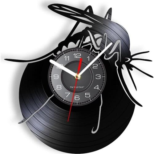 Mosquito Vivid Silhouettes Vintage Wall Clock Insects Animal Wall Clock Unique Biology Lab Hanging Decor Watch Retro Arkwork