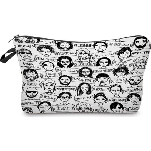 New Fashion Printed Letter Cosmetics Organizer Bag Pretty Womens Storage Bag Portable Makeup Bags Small Pencil cases for Gift