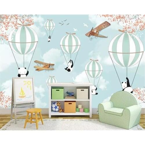 Beibehang Custom wallpaper mural modern minimalist Hand drawn cartoon balloon white clouds animal photo wallpaper papier peint