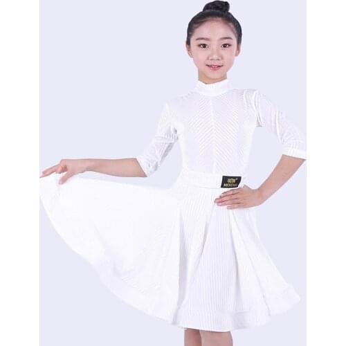 Latin Dance Practice Clothes Girls Latin Competition Dresses Professional Children Rumba Dance Skirt Tango Dance Outfit DQL2576